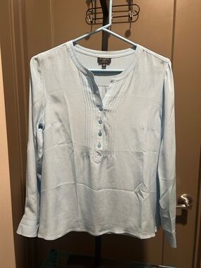 Talbots Light Blue Long-Sleeve Button Placket Shirt